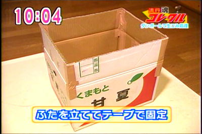 蓋を立てテープで固定