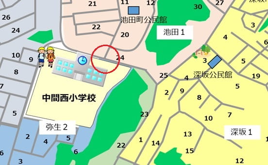 次の場所の校区地図の写真